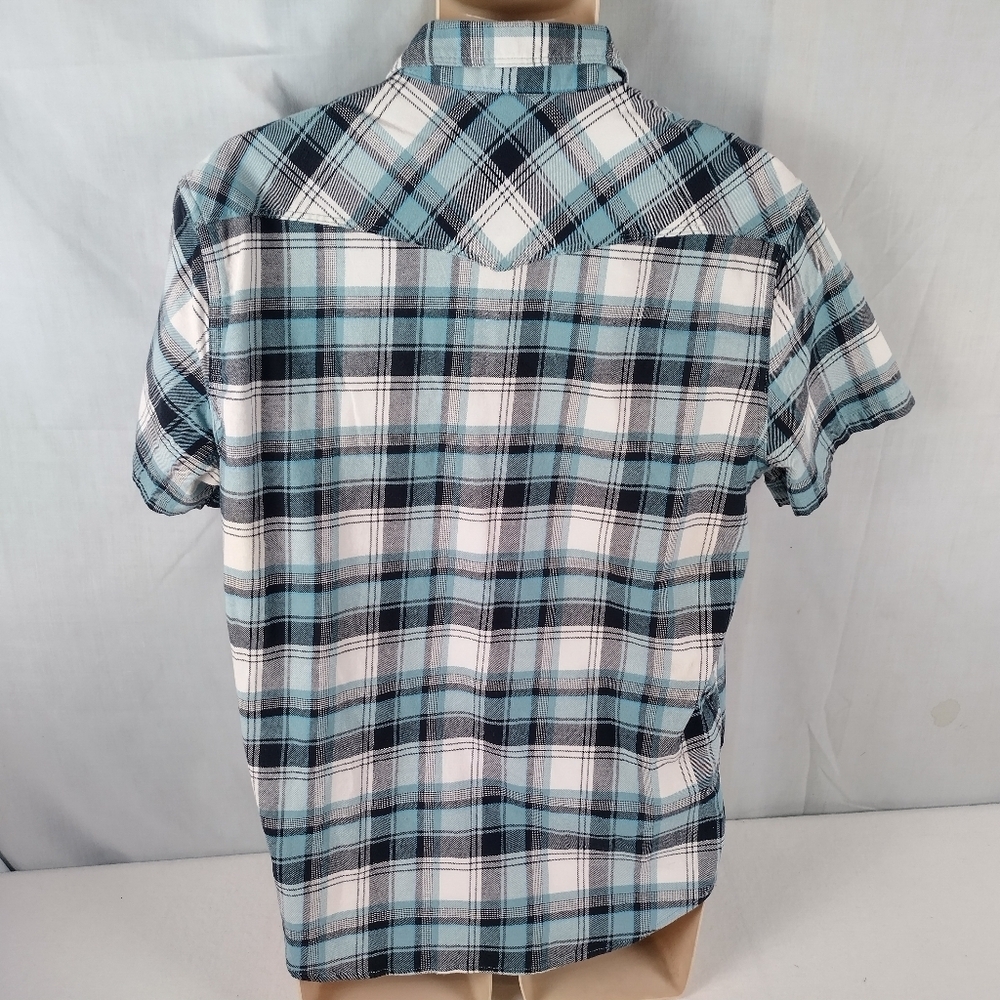 lucky brand Men's Size Large Saturday Stretch Pearl Snap Casual Shirt - Picture 7 of 11